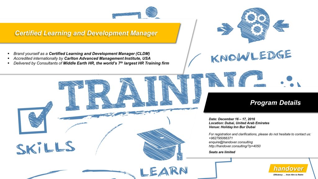 Certified Learning And Development Manager (16 – 17 December 2016 ...